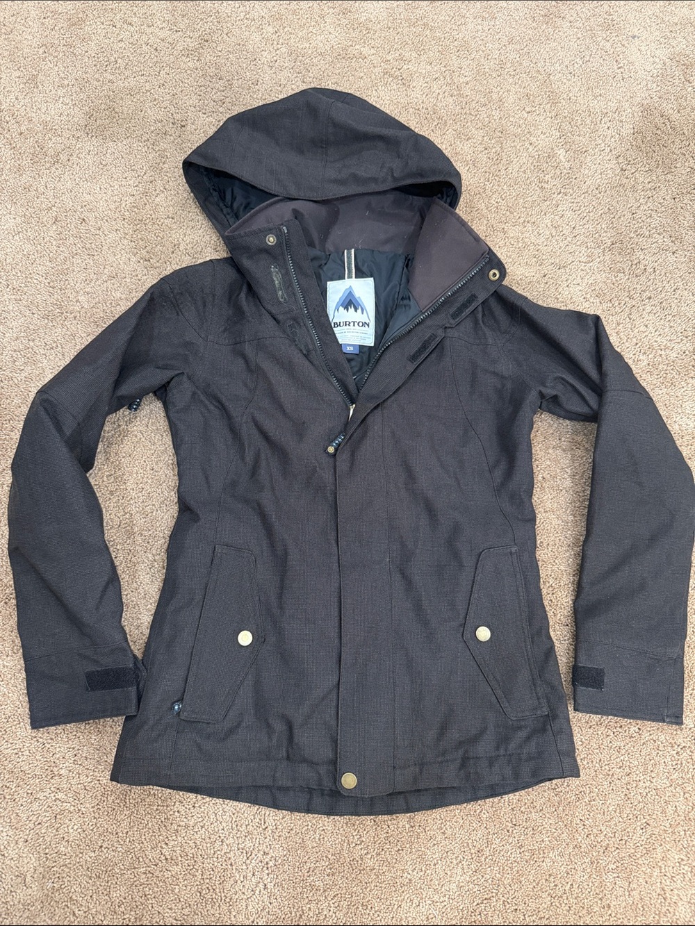 Burton Women's Dark Charcoal Hooded Ski Jacket